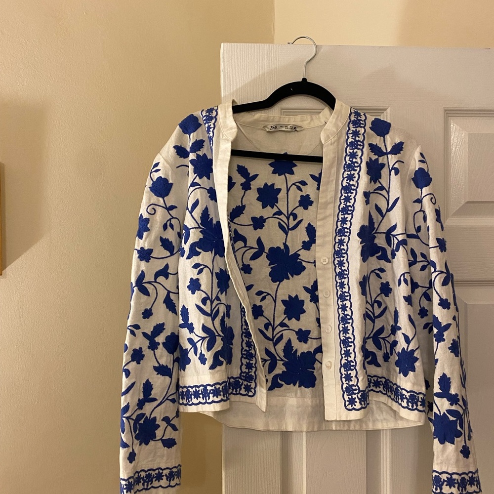 zara embroidered jacket